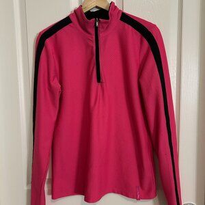 LRL Lauren Active Ralph Lauren 1/4 Zip Pullover Women's XL Pink Long Sleeve SZL